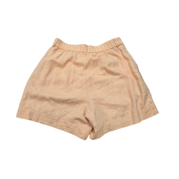 Abercrombie Fitch Linen Blend Pleated High Waisted Shorts Peach Size M - Picture 6 of 6